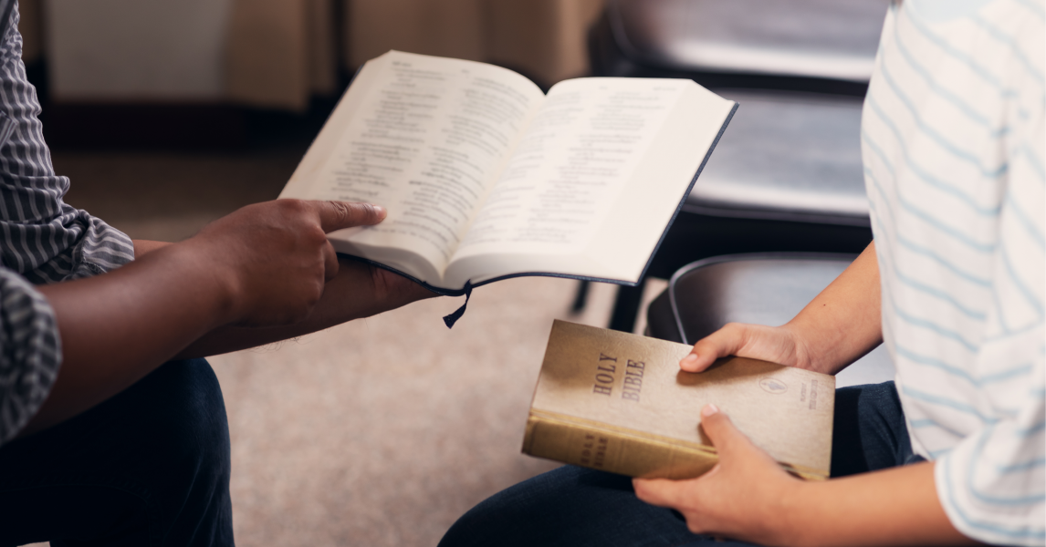 Students experience the importance of Christian education by studying the Bible